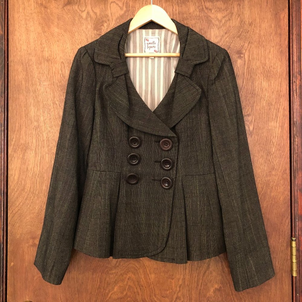 ISO Nanette Lepore Brown Tweed Skirt Pants 8